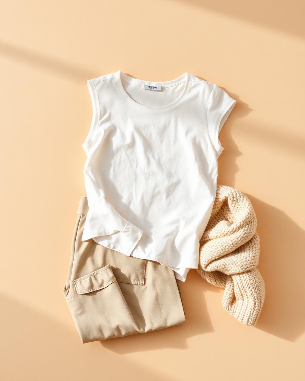 Minimal women's clothing flat lay